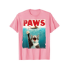 PAWS Parody Cat Mouse T-Shirt – Humorous Cat Chasing Mouse Tee by Dog Mom Hat