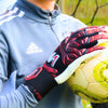 ONEKEEPER Finaty Red and White - Negative Cut Red and White Pro-Level Goalkeeper Gloves for Kids, Youth and Adults