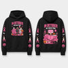 Unisex Pink Breast Cancer Awareness Horror Print Hoodie – Scary Movie Character Graphic Pullover, Halloween Pink Ribbon Support Sweatshirt