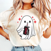 Spooky Ghost Halloween T-Shirt – Funny Skeleton Graphic Tee by Dog Mom Hat
