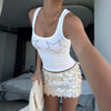 Women's Slim-fit Solid-color Rhinestone-embellished Versatile Top by My Store