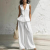 Women's Bohemian Ruffled Sleeveless Tank & Pants Set by FitiqueFit