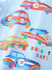 Children's Car Print Crew Neck Short Sleeve T-Shirt by Simply Love
