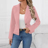 Women's Slim Fit Solid Color Blazer – French Style Long Sleeve Jacket by FitiqueFit