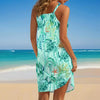 Sea Turtle Print Sleeveless Bohemian Beach Dress | Knee Length by FitiqueFit