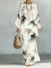 Floral Print Bamboo Linen Two-Piece Set | Wide-Leg Pants by FitiqueFit
