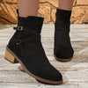 Cross-Strap Side-Zipper Mid-Heel Ankle Boots Women by FitiqueFit