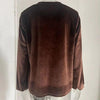 Women's Solid Color V-Neck Button Detail Long Sleeve Pullover by FitiqueFit