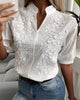 🌸 Women's V-Neck Stand Collar Embroidered Lace Blouse by FitiqueFit