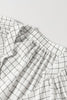 Frill Plaid Notched Balloon Sleeve Mini Dress