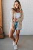 Jet Stream Mix Pattern Hollow Knit Open Front Cardigan