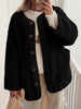 Modern Cozy Women Luxuriously Cozy Contrast Button Up Sherpa Jacket with Pockets For Fall & Winter by Stevvex