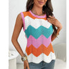 Women’s Rainbow-Striped Cropped Sweater Vest by FitiqueFit
