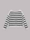 Striped Boat Neck Drop Shoulder Sweater