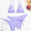 Essential Edge 3-Piece Bikini Set for Women – Solid Color High-Cut Triangle Top Two-Style Bottoms with Side Lace-Up Design & Quick-Drying Comfort – Versatile Women's Swimwear for Summer Pool Beach & Travel by Stevvex