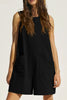 Lovelet Round Neck Sleeveless Romper with Pockets