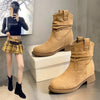 Women’s Suede Chunky Heel Slimming Ankle Boots by FitiqueFit