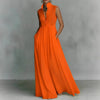 Women's French-Style High-Waist Midi Dress with Ribbon Tie by FitiqueFit