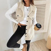 Wool-Like Sleeveless Vest with Lapel by FitiqueFit