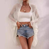 Women's Hollow-Out Shawl Cardigan – Batwing Sleeve Sun-Protective Cover-Up by FitiqueFit