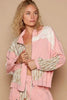 Modern Women Pink Applique Patchwork Zip-Up Jacket Artistic Details And Functional Design by Stevvex