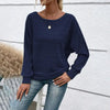 Women’s Textured Round-Neck Long-Sleeve Pullover by FitiqueFit