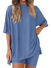 Full Size Half Sleeve T-Shirt and Shorts Set Plus Size by Simply Love