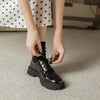 Women’s Solid-Color Retro Slip-On Platform Shoes by FitiqueFit