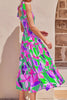 Long Floral Tie-Shoulder Smocked Midi Dress Perfect For Vacation & Summer Days by Stevvex