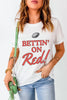 Letter Graphic Round Neck Short Sleeve T-Shirt by Wild and Free Boutique