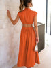Modern Cutout Mock Neck Sleeveless Ruched Dress Elegant Dress For Women by Stevvex