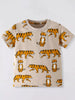 Children's Tiger Print Crew Neck Short Sleeve T-Shirt by Simply Love