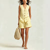 Women's Sleeveless Vest Top & Shorts Set by FitiqueFit