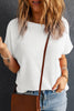 Mist Green Waffle Knit Boat Neck Short Sleeve Top by Wild and Free Boutique