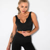 Seamless Ribbed Built Bra Tank Top – Women's Longline Workout Crop Top by FitiqueFit