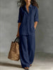 Women's Bohemian Cotton-Blend Top & Pants Set – Resort Lounge Co-ord by FitiqueFit