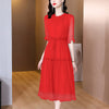 Lotus Leaf Collar Sweet Elegance Chiffon Dress