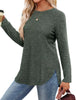 Casual Ribbed Knit Long Sleeve T-Shirt by Simply Love