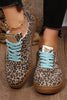 Coffee Faux Suede Leopard Print Sleek PU Leather Detail Lace Up Sneakers by Wild and Free Boutique
