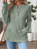 Ribbed Button Detail Long Sleeve T-Shirt by Simply Love