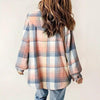 Women's Plaid Button-Up Long Sleeve Jacket by FitiqueFit