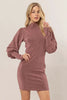 Glitter Mock Neck Long Sleeve Mini Dress – Sparkling Mock Neck Dress, Elegant, Flattering, Glitter Knit Dress, Elegant Mini Dress, Long Sleeve Party Dress, Statement Evening Dress by Stevvex