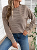 Side Slit Round Neck Sweatshirt by Wild and Free Boutique