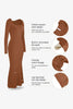 Caramel Built-In Shapewear Dress Square Neck Long Sleeve Maxi Dress Elegant Shapewear Dress For Women by Stevvex