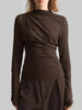 Elegant Drape Front Long Sleeve T-Shirt by Simply Love