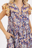 Floral Ruffled Notched Cap Sleeve Maxi Summer Dress For Women – Bohemian Chic Dress with Floral Print and Ruffled Details by Stevvex