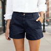 Women's High-Waisted Twill Cotton Bermuda Shorts by FitiqueFit