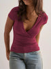 Elegant Wrap V-Neck Slim Fit T-Shirt by Simply Love