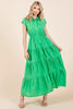 New Button Up Collared Tiered Maxi Shirt Dress For Women – Fluttering, Elegant, Trendy and Versatile for Any Occasion by Stevvex