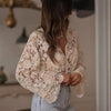 Boho Lace Embroidered V-Neck Blouse by FitiqueFit